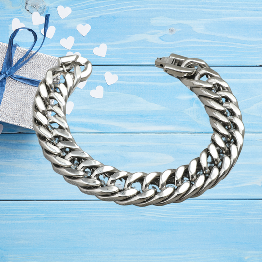Men Stainless Steel Silver Tone Bracelet