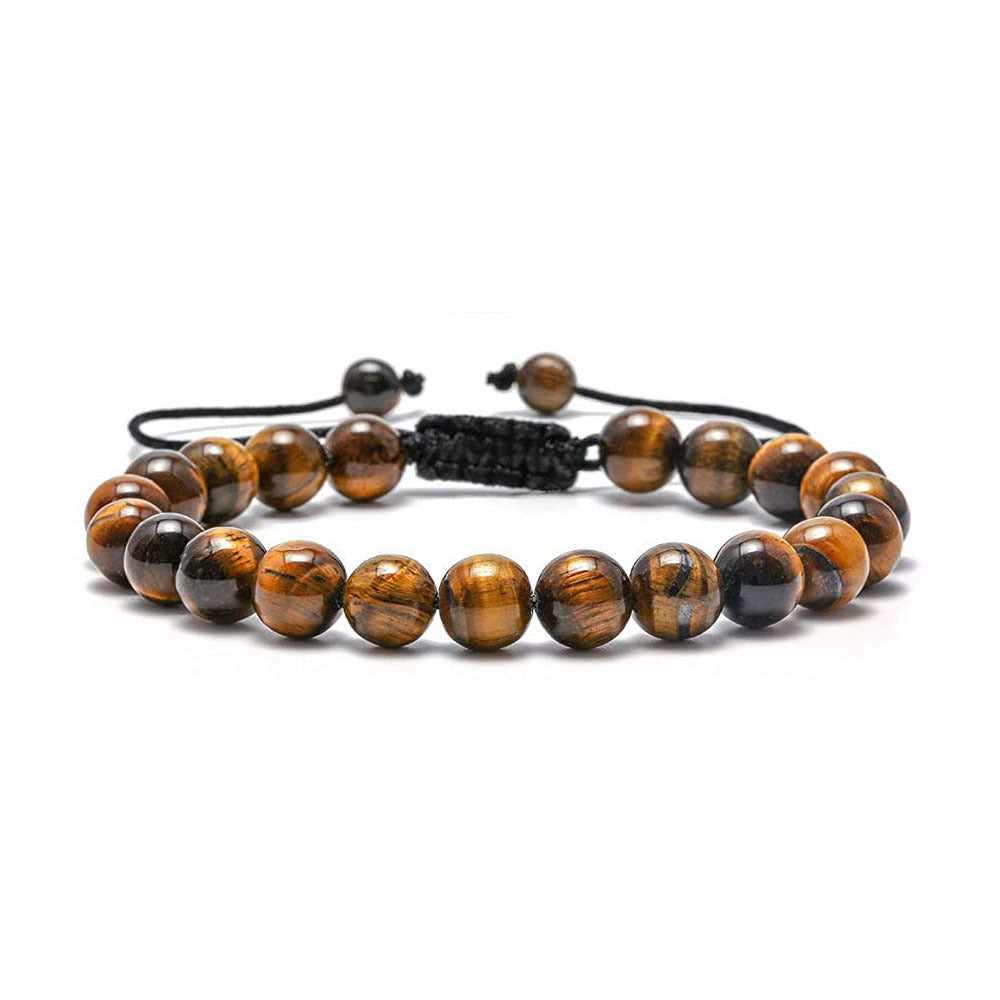 Unisex Seven Chakra Energy Stone Bracelet With Pull Cord Adjustable