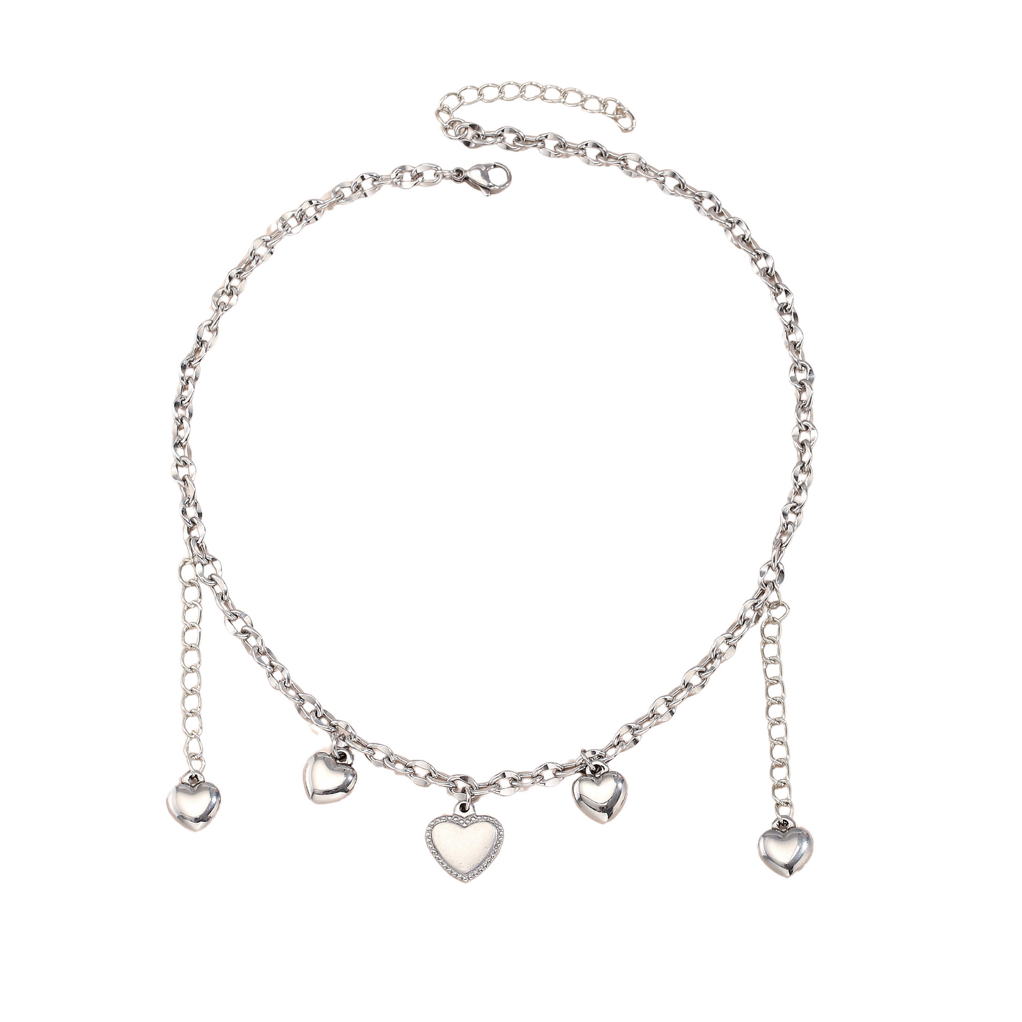 Love Heart Charms Pendants Choker Necklace
