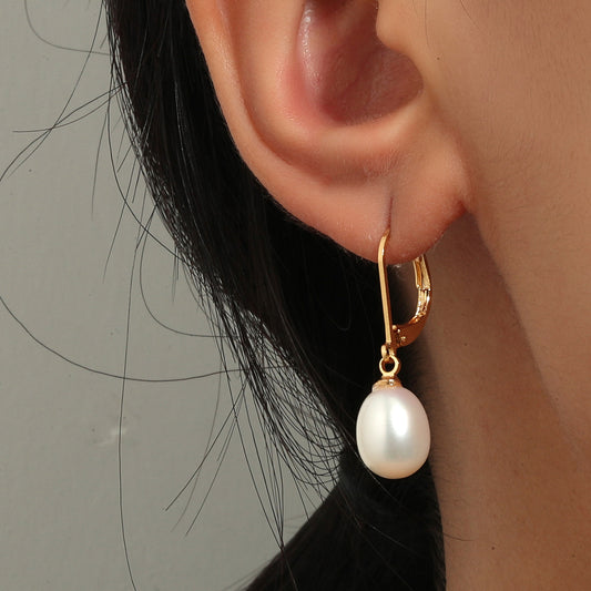 White Freshwater Pearl Drop Earrings