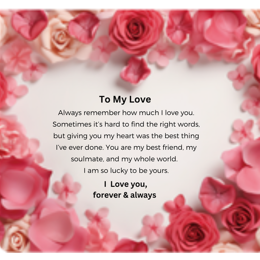 Sparkle Heart Earrings in Gold With Message Card For My Love Valentine's Day Gift