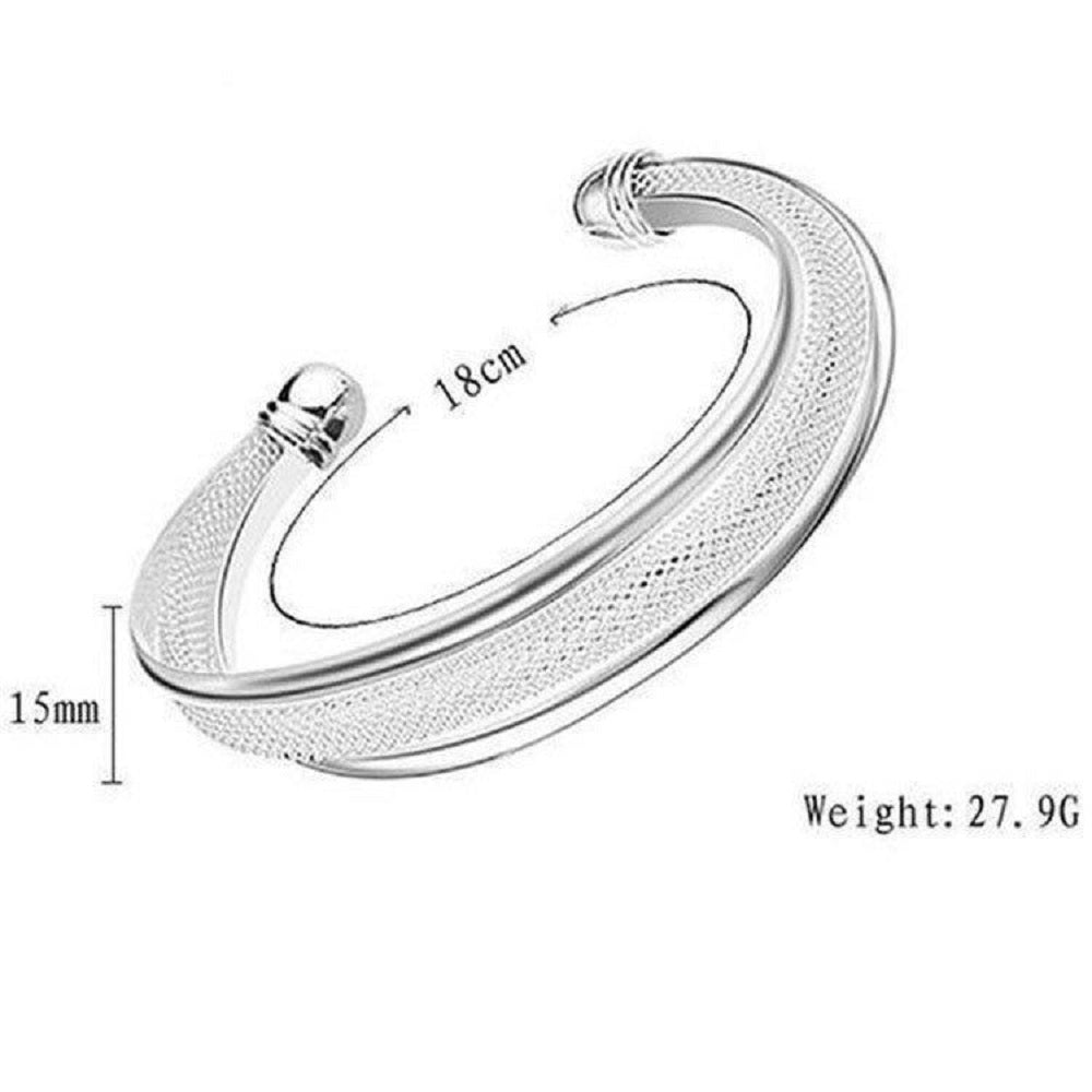 Double Wire Mesh Silver Plated Fashion Bangle