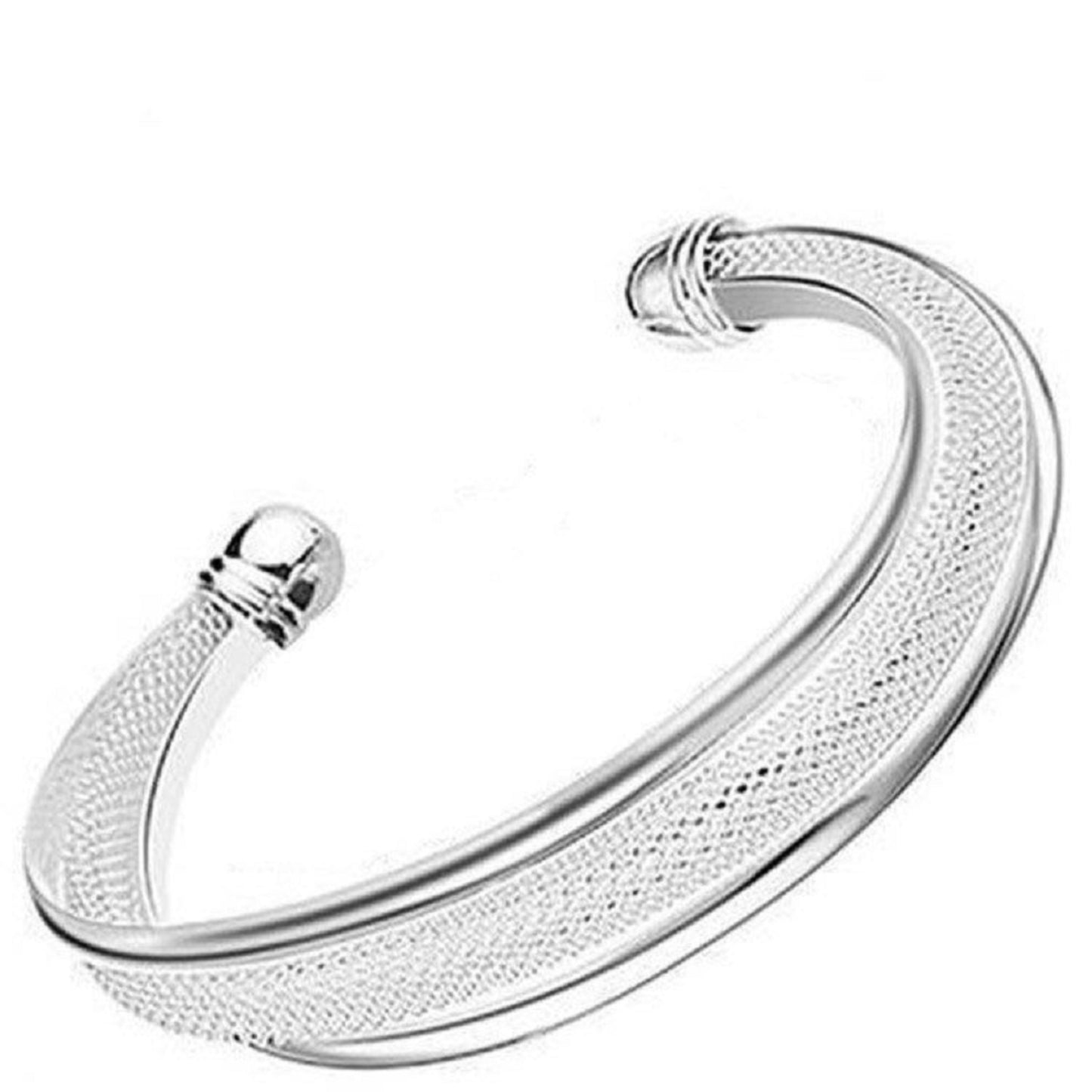 Double Wire Mesh Silver Plated Fashion Bangle