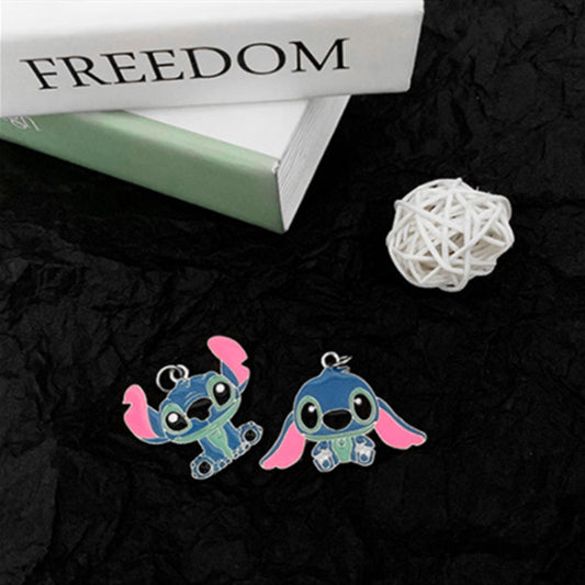 Lilo & Stitch Blue Ohana Enamel Silver Pendant Necklace