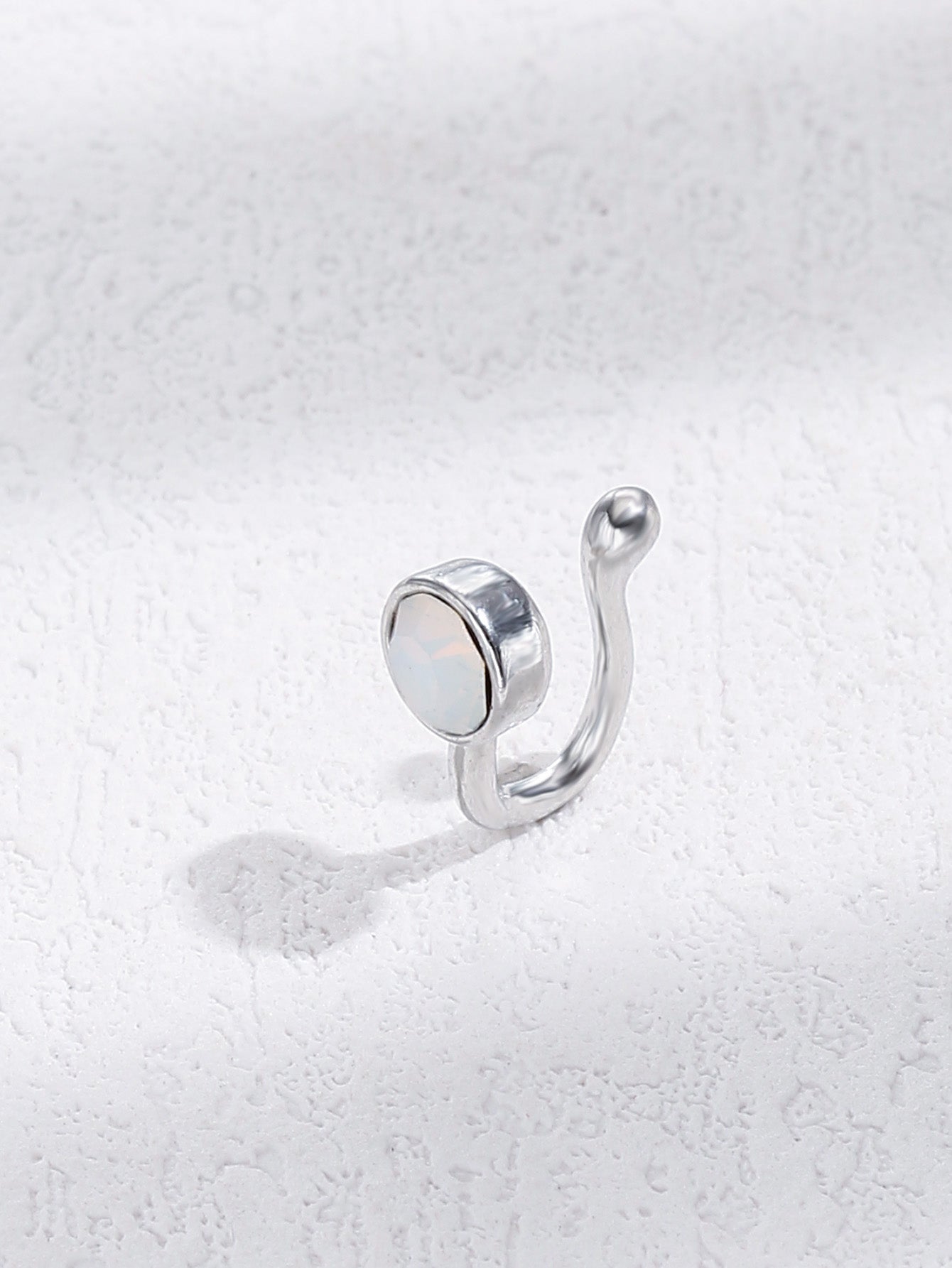 White Stone Gemstone Nose Clip Body Jewellery