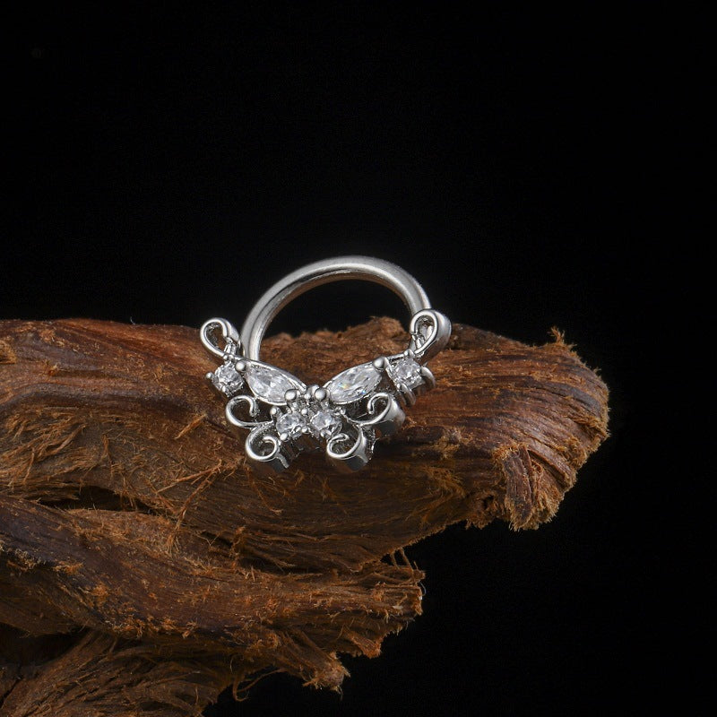 Butterfly Crystal Gemstone Nose Clip Body Jewellery
