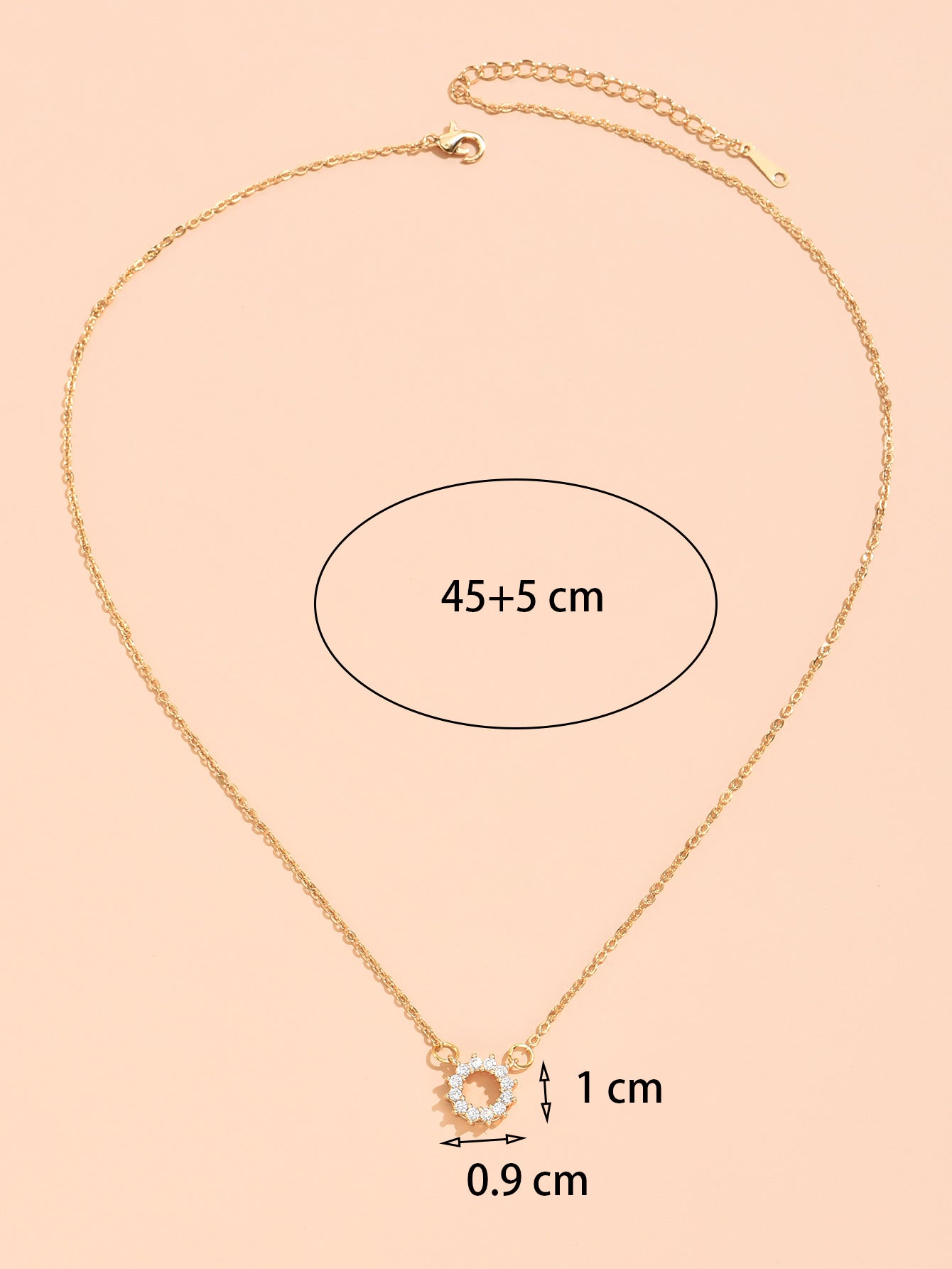 Hoop Crystal Simulated Clear Diamond Circle Round Pendant Necklace