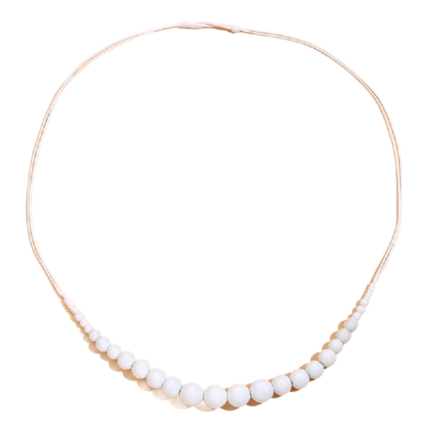 White Gem stone Beaded Quartzite Jade Necklace