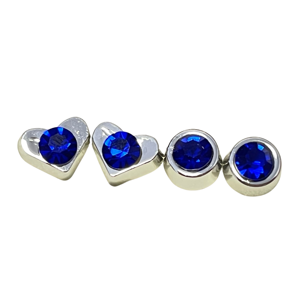 Set of 2 Pairs Nylon Posts Plastic Posts Crystal Stud Hypoallergenic Earrings
