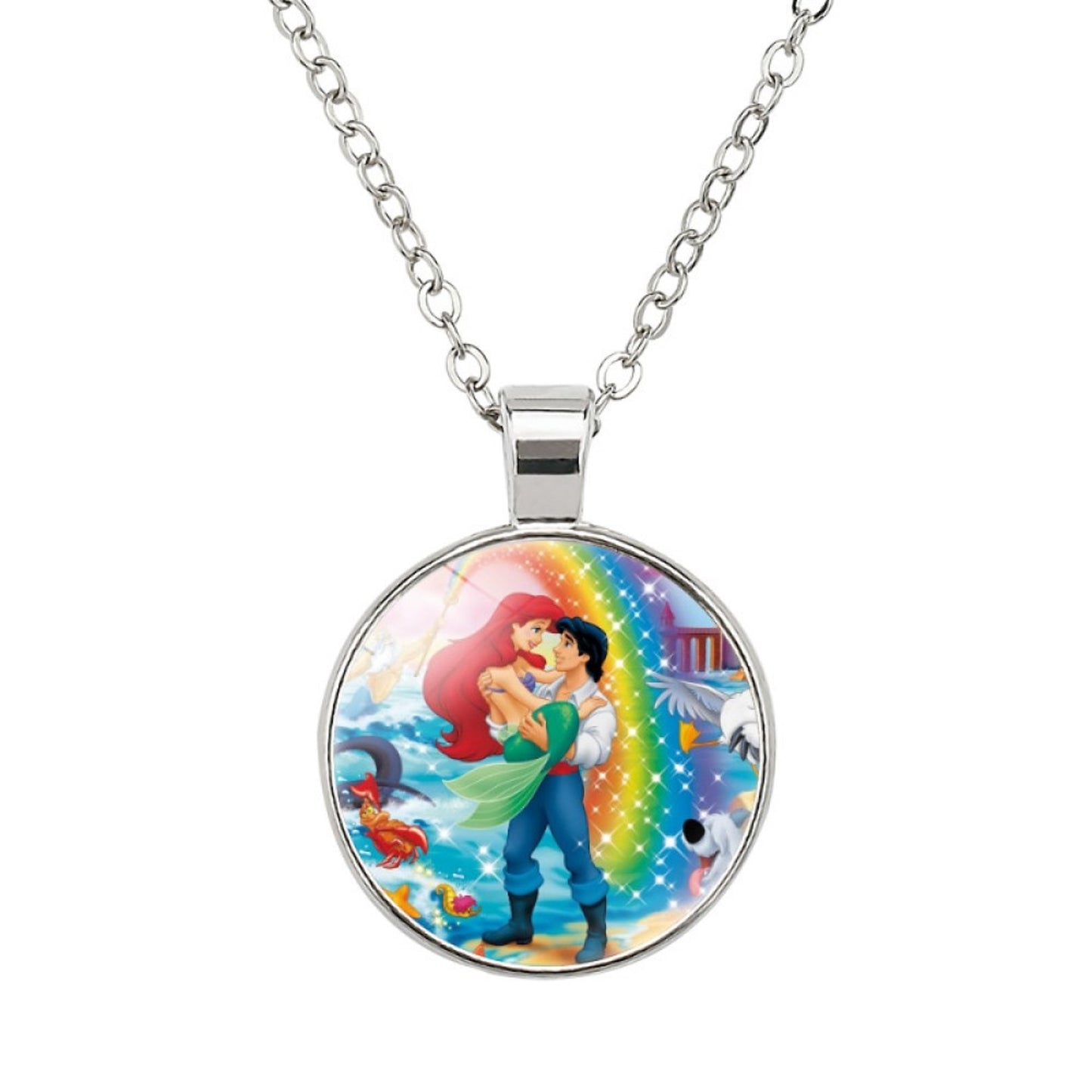 The Little Mermaid Ariel and Eric Pendant Necklace