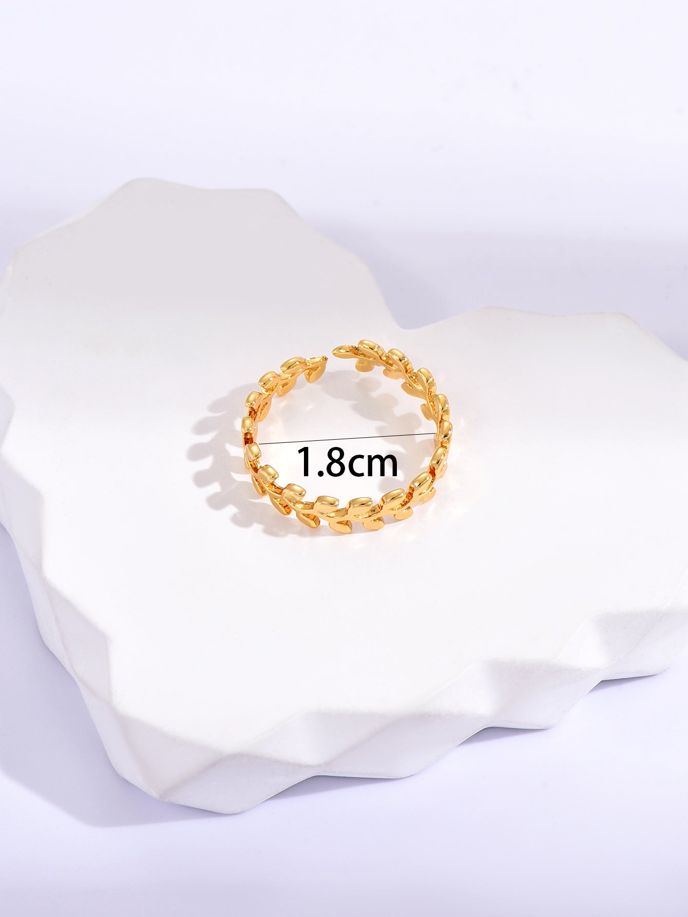 Leaf Design Wrap Cuff Open Ring Adjustable in Gold or Rosegold