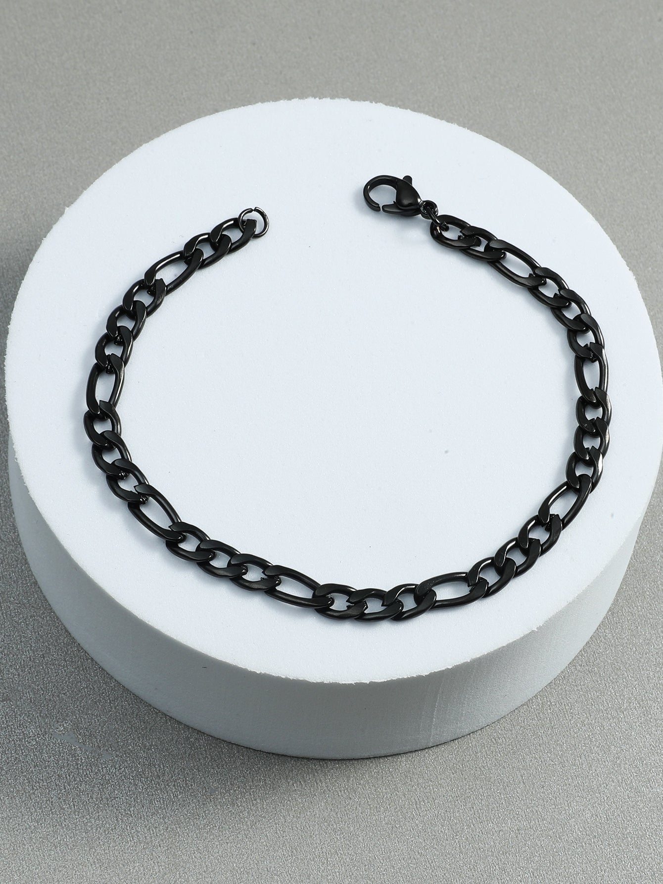 Stainless Steel Gunmetal Black Chunky Chain Links Men Bracelet