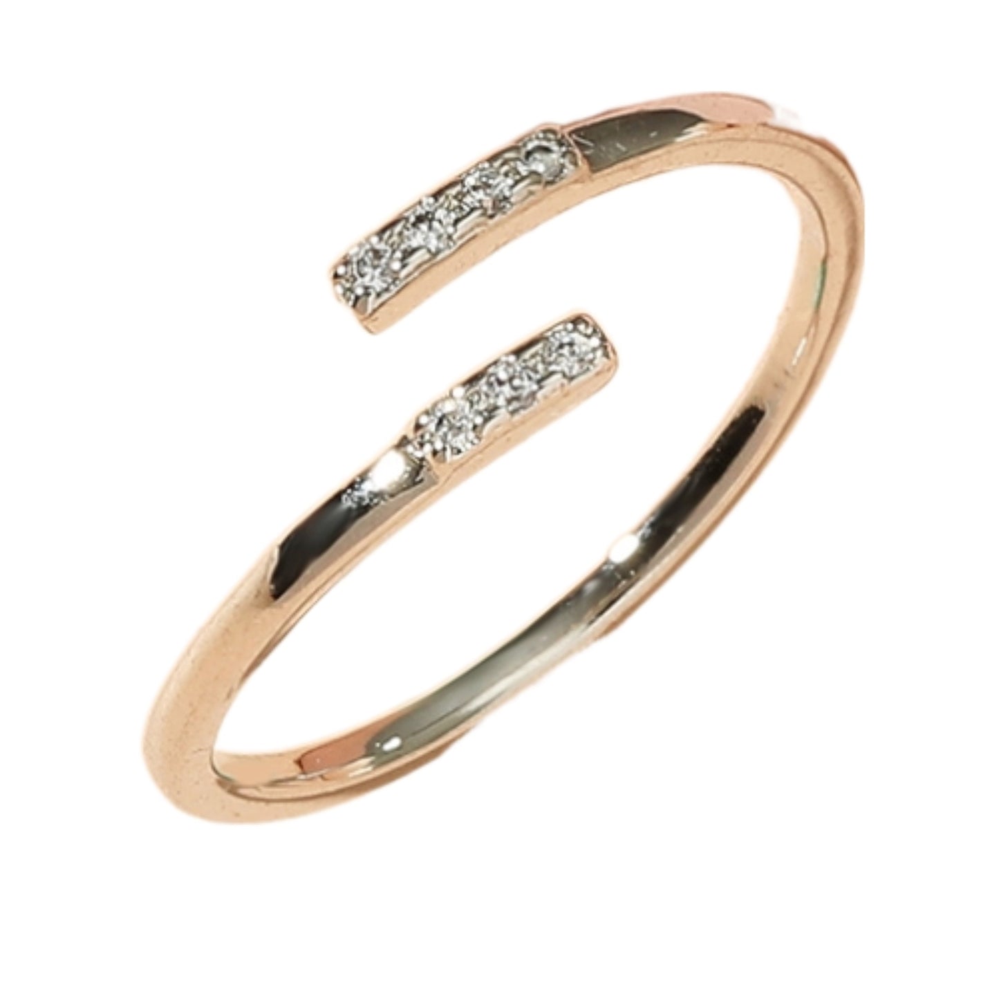 Elegant Women Silver Tone Rhinestone Crystal Open Ring
