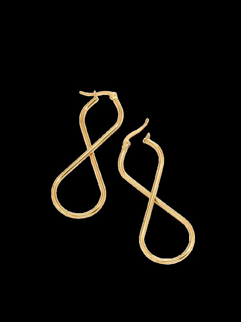 Beautiful Women Gold Tone Infinity Hoop Earrings