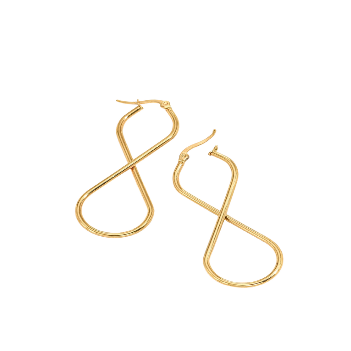 Beautiful Women Gold Tone Infinity Hoop Earrings