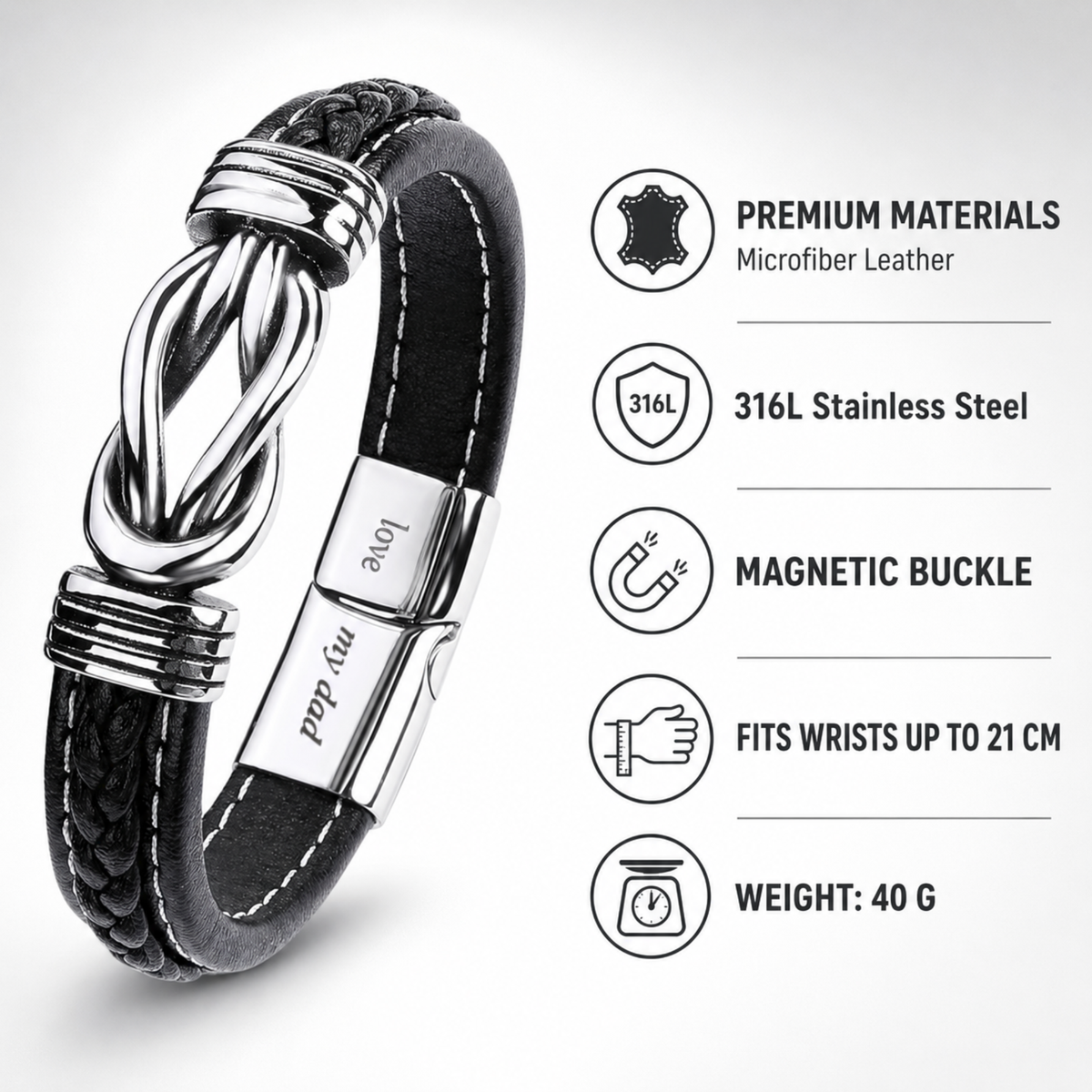 Elegant Infinity Bracelet Set for Mum and Dad