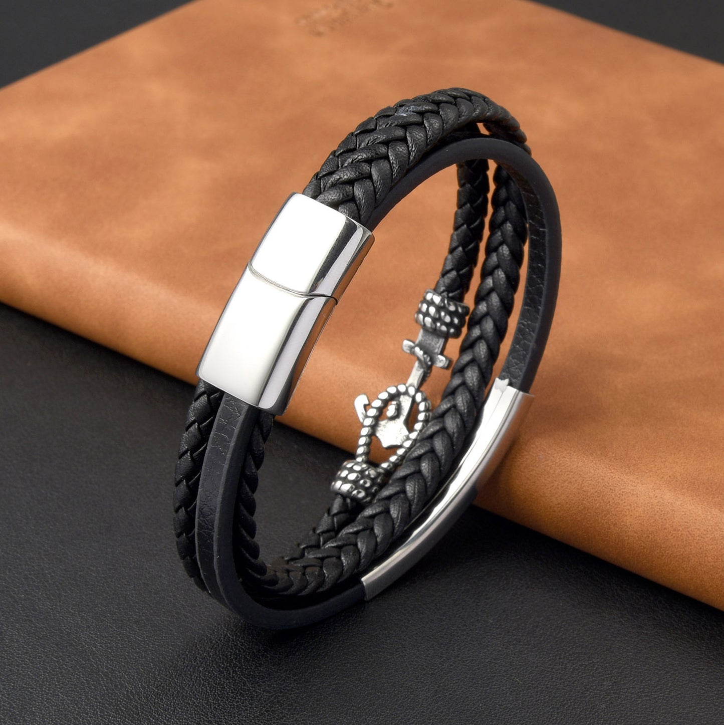 Birthday Gifts for Him 30th 40th 50th 60th 70th 80th 90th 100th Men Birthday Anchor Bracelet Personalised Message