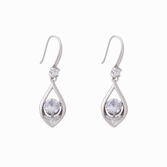 Raindrop Silver Plated Hook Drop Earrings