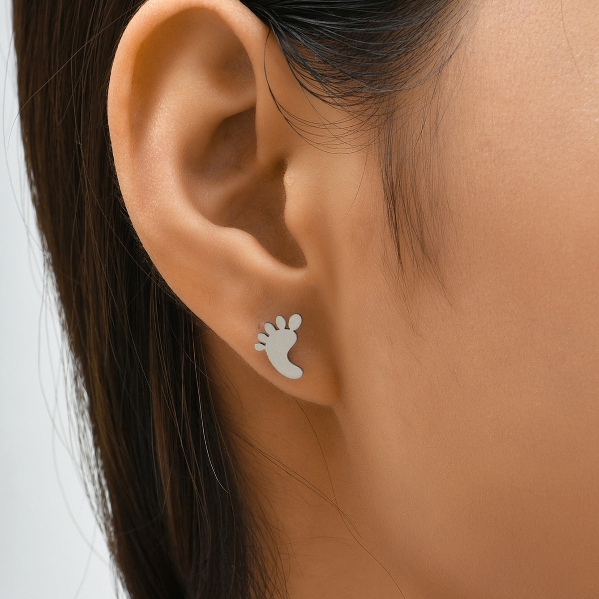Stainless Steel Baby Foot Stud Earrings