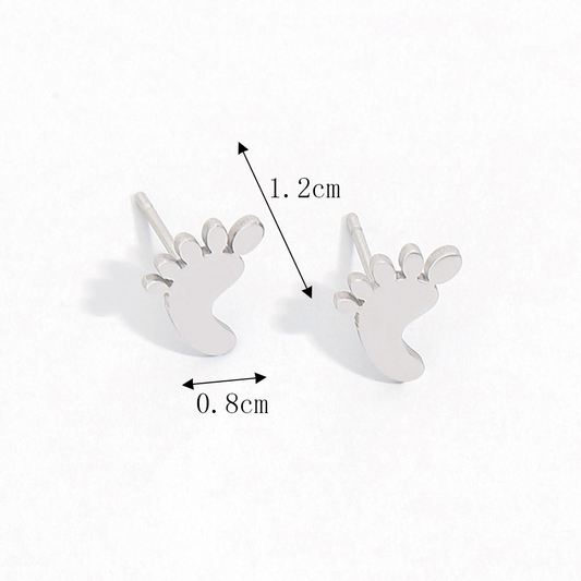 Stainless Steel Baby Foot Stud Earrings