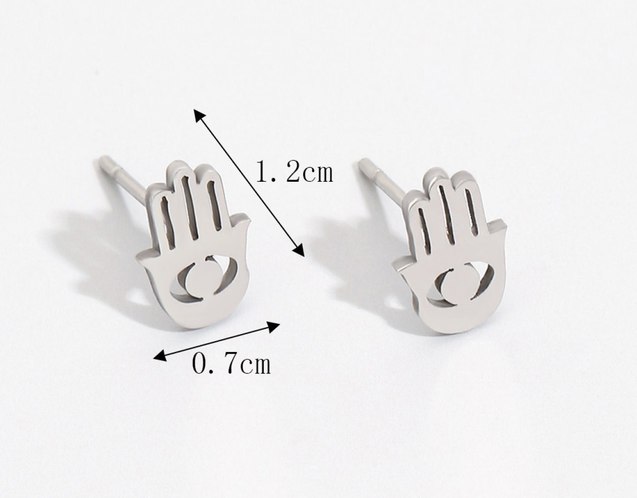 Stainless Steel Hamsa Hand Stud Earrings