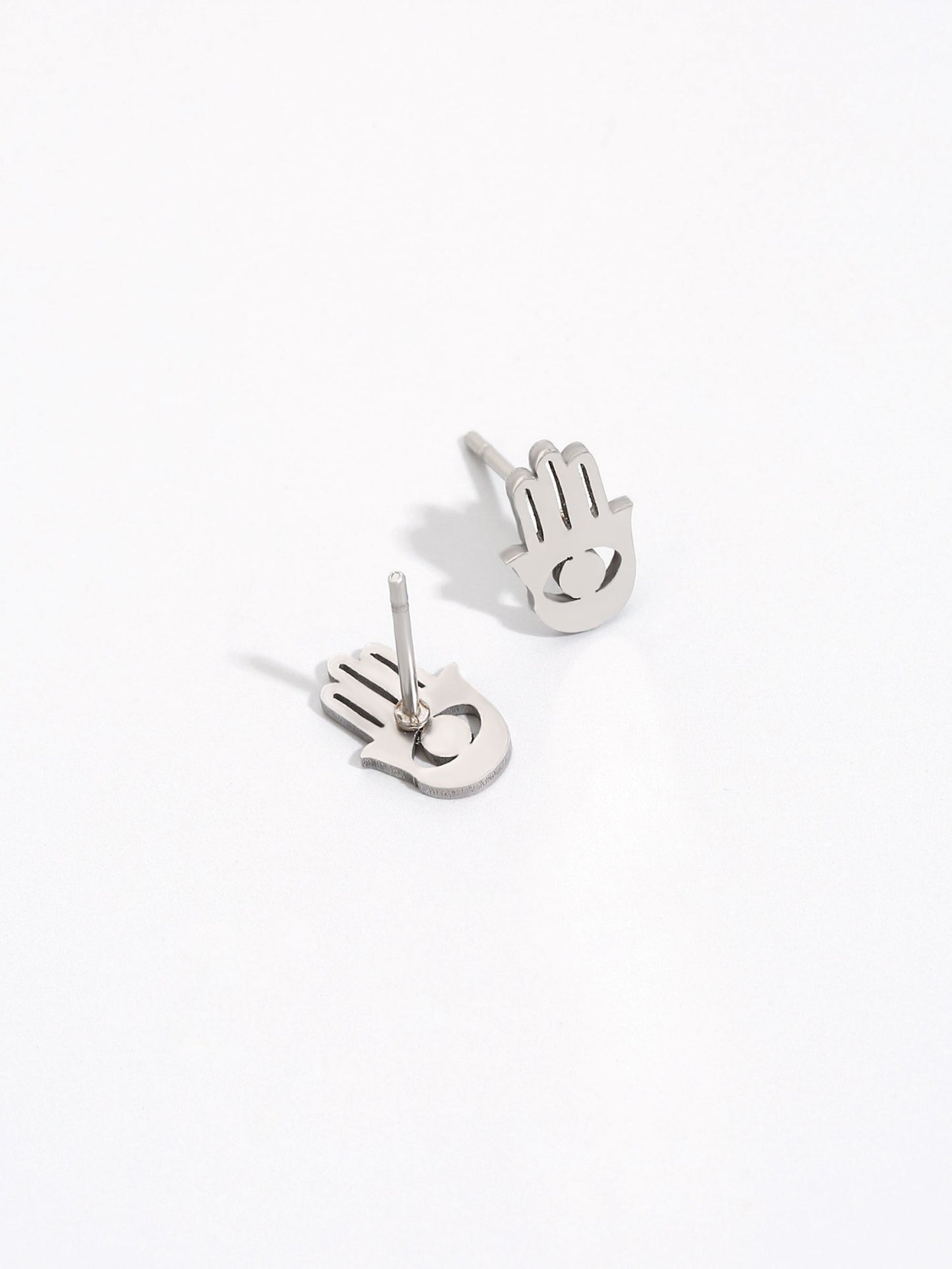 Stainless Steel Hamsa Hand Stud Earrings