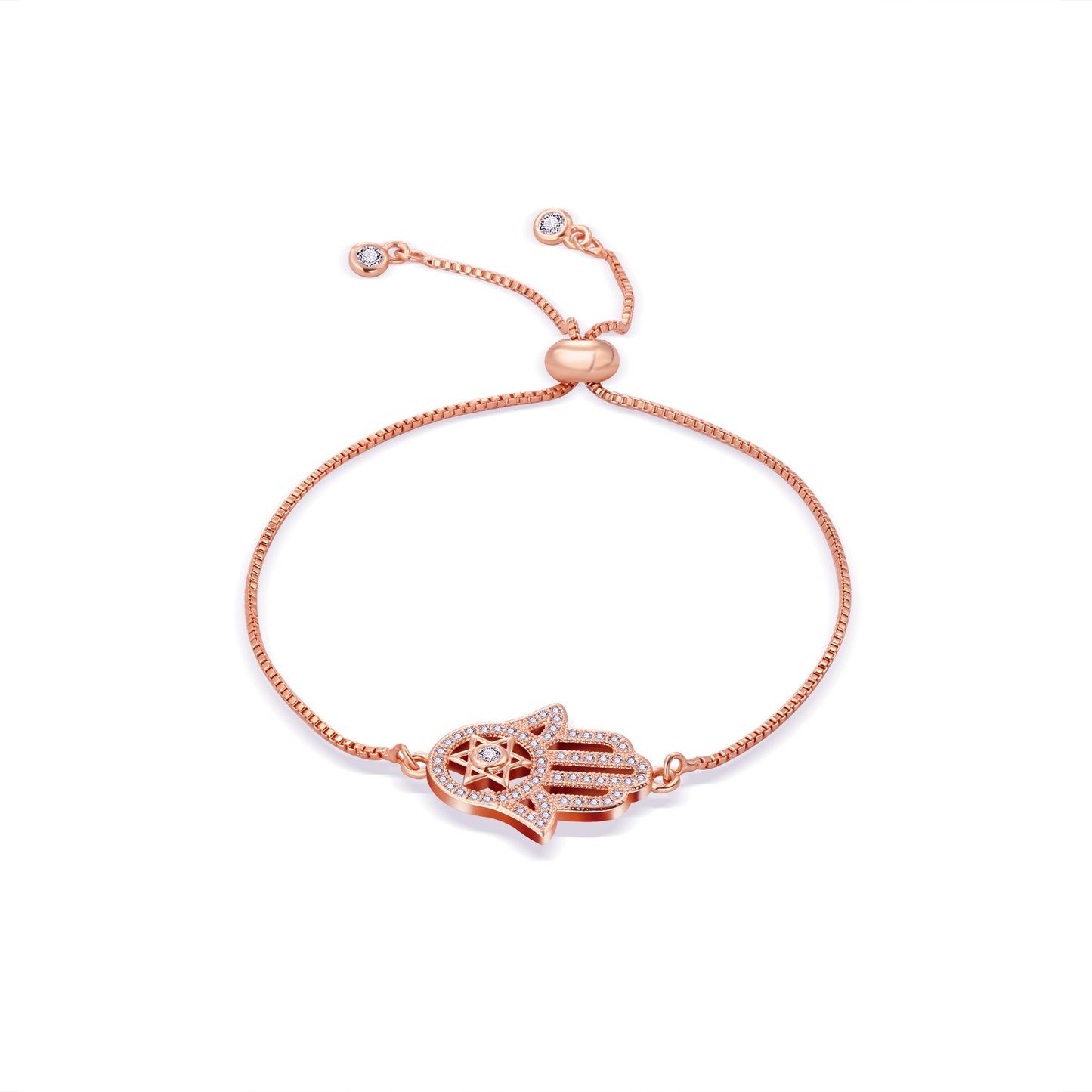Crystal Filled Hamsa Hand Bracelet Adjustable