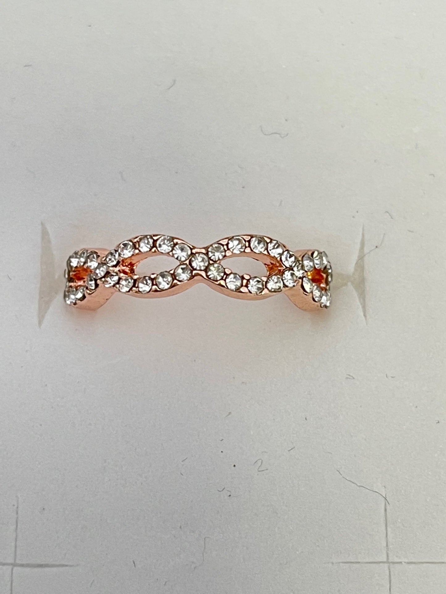 Baguette Cluster Ring 3 Pcs Set Infinity Zircon Crystals Rose Gold Ring