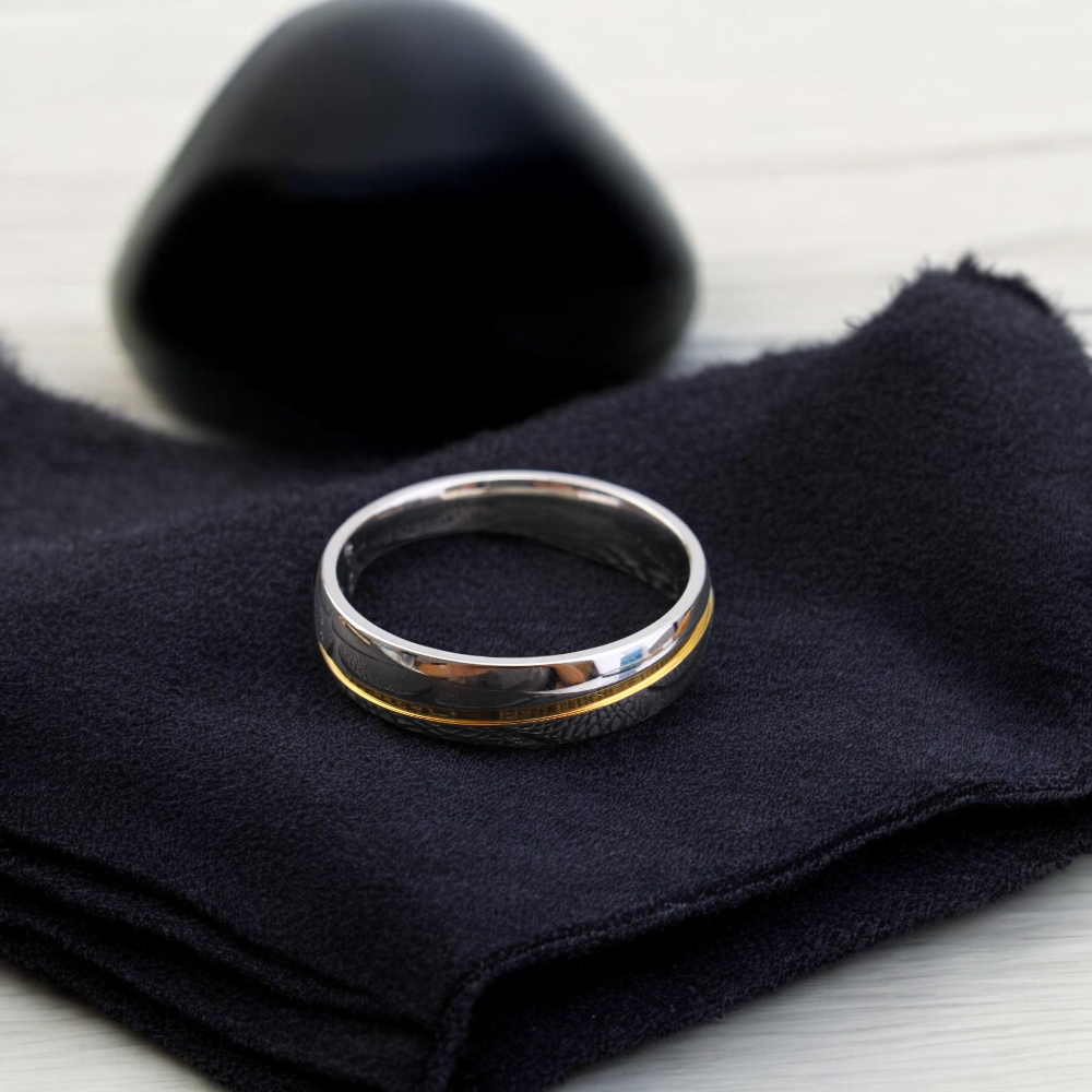 Men’s 24K Gold and Silver Plated Band Wedding Ring