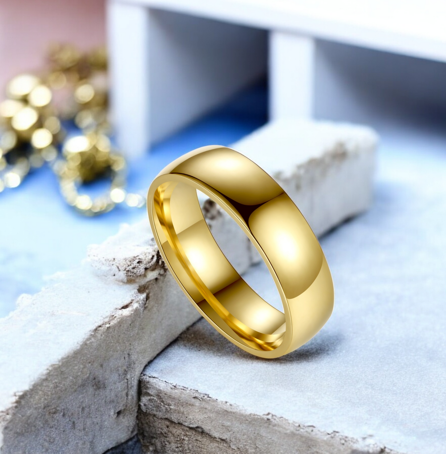 Men’s 24K Gold and Silver Plated Band Wedding Ring