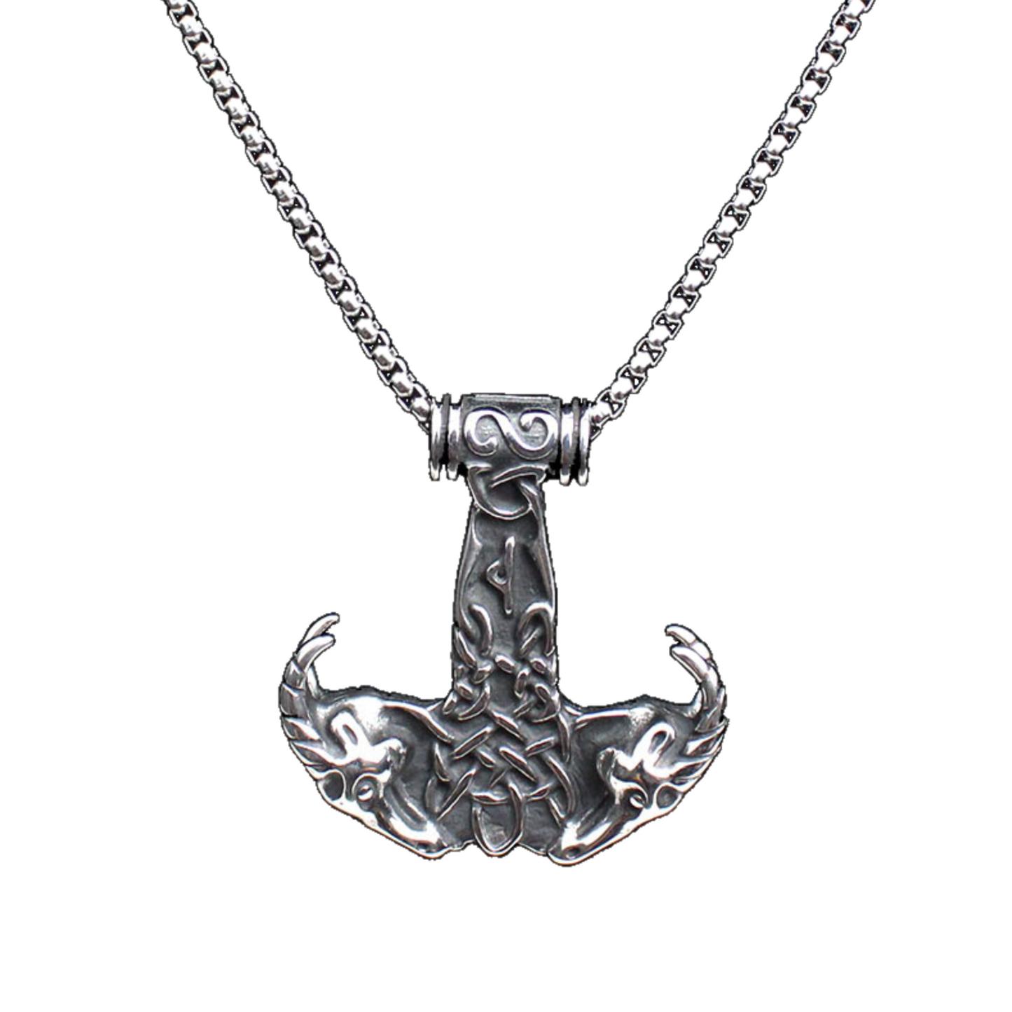 Men's Celtic Compass Wolf Goat Dragon Eagle Stainless Steel Pendant Necklaces