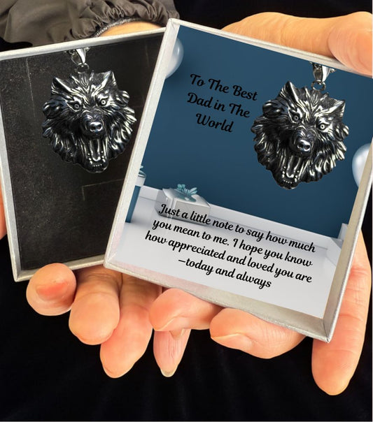 Father’s Day Gifts Men’s Fenrir Wolf Head Stainless Steel Pendant Necklace