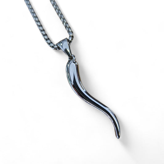 Men's Horn Snake Skull Leaf Cross Wheel Stainless Steel Pendant Necklaces