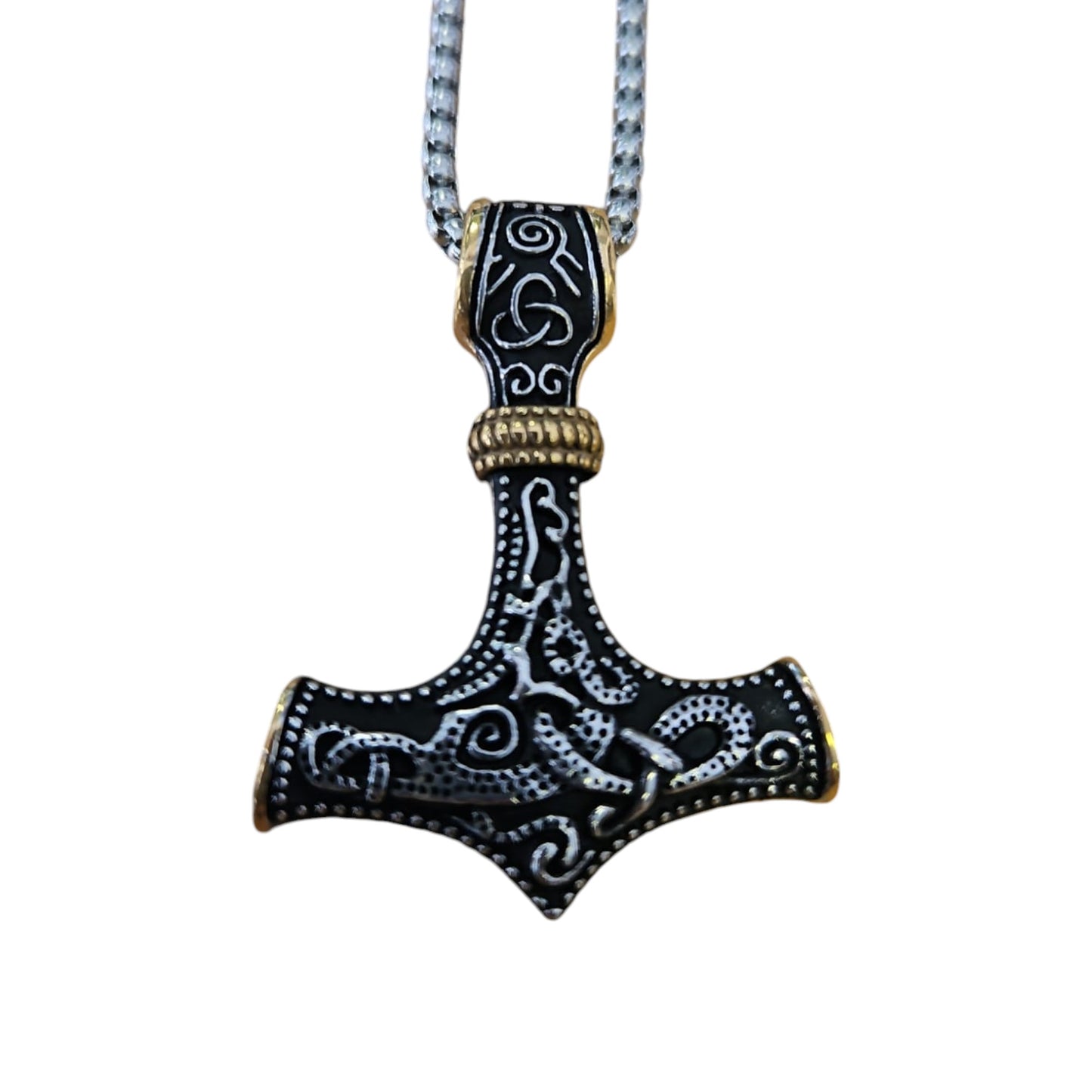 Men's Thor Hammer Stainless Steel Pendant Necklace