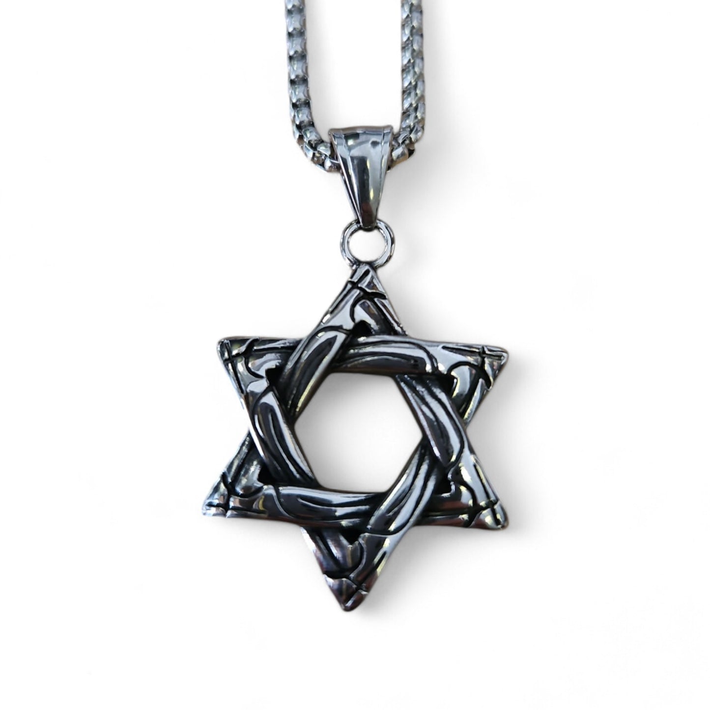 Star Of David Stainless Steel Pendant Necklace