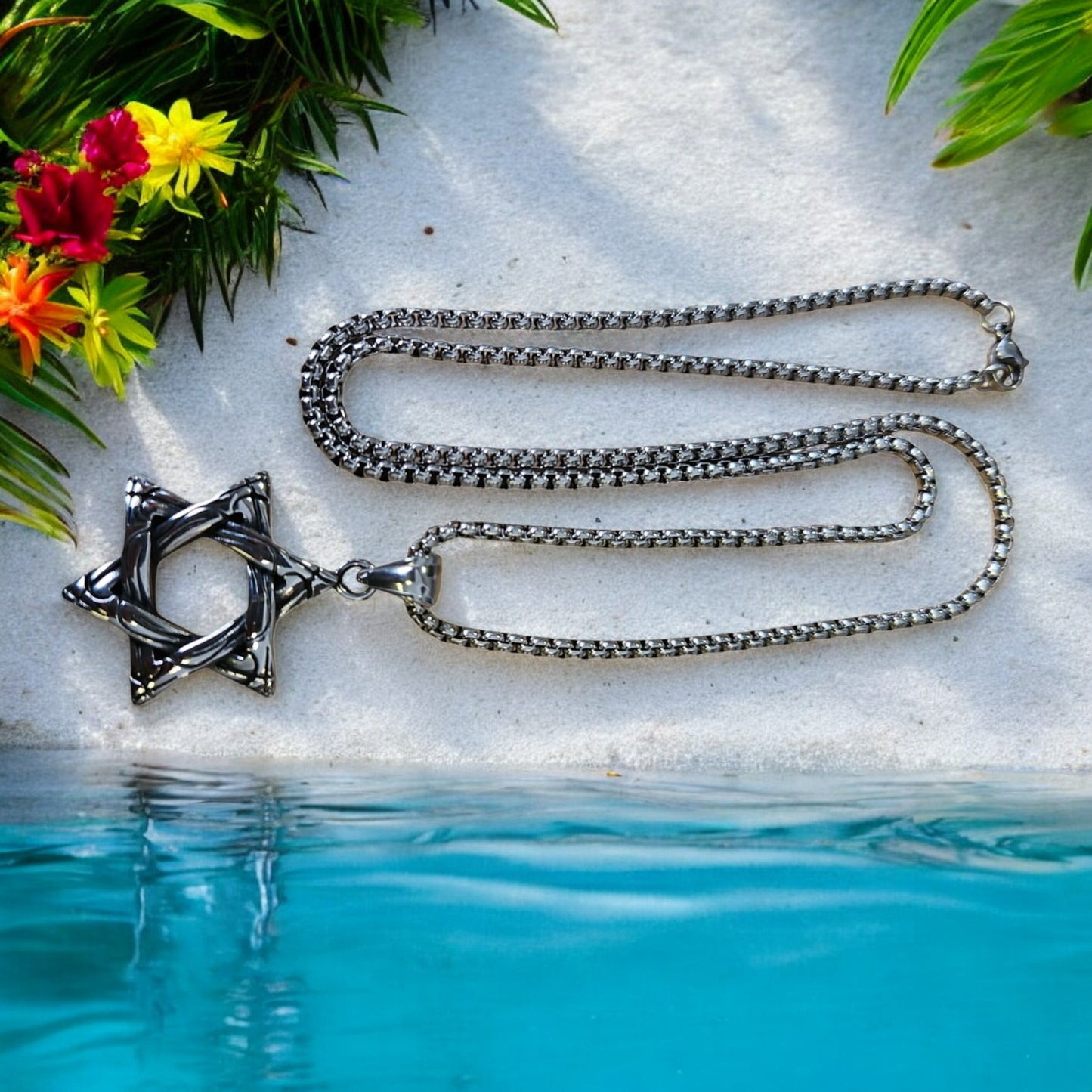 Star Of David Stainless Steel Pendant Necklace