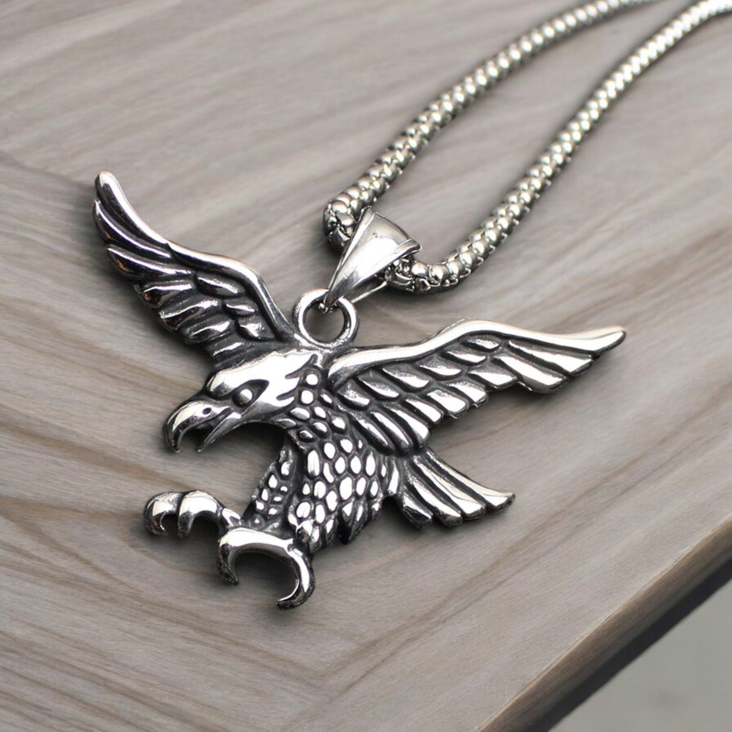 Men's Flying Eagle Stainless Steel Pendant Necklace