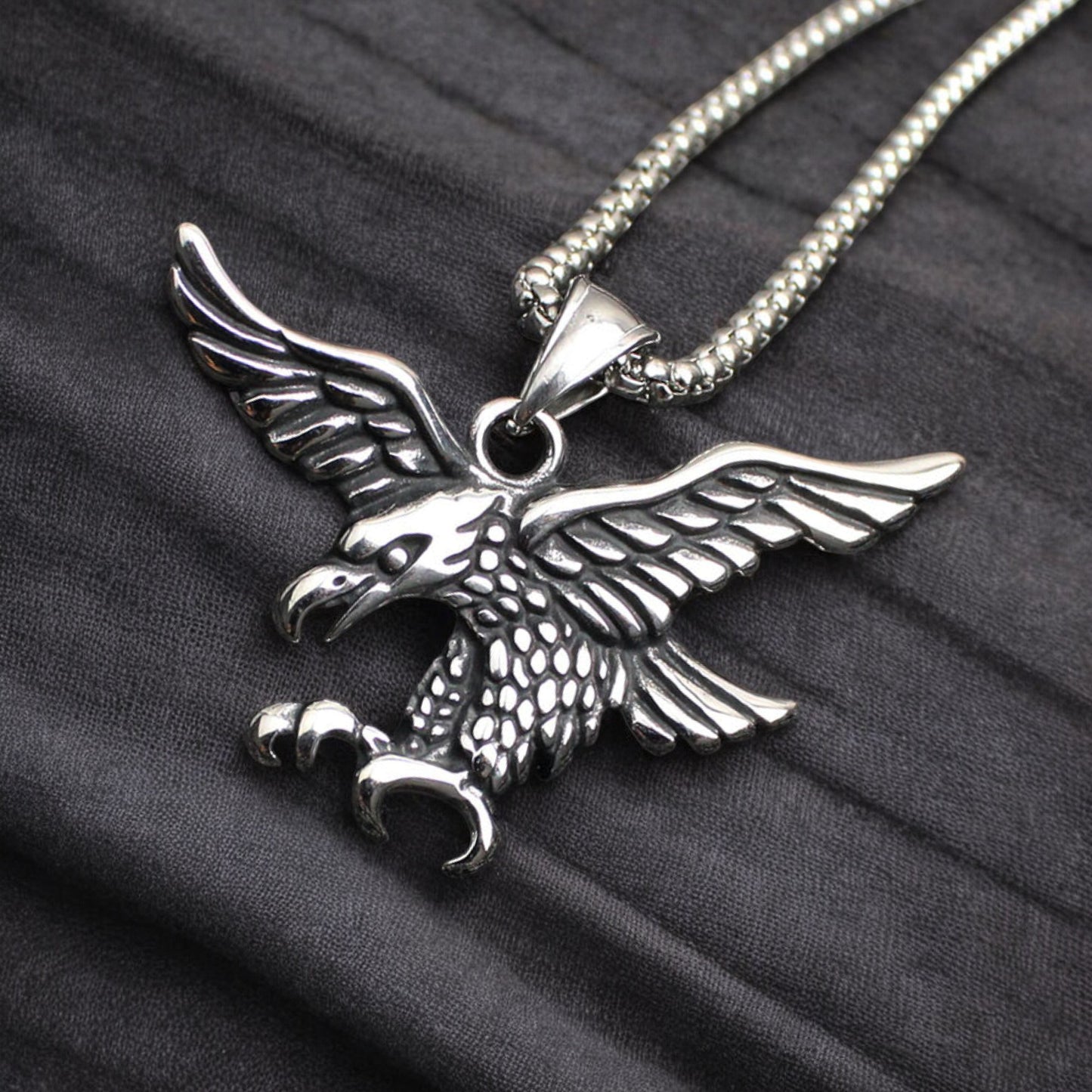 Men's Flying Eagle Stainless Steel Pendant Necklace