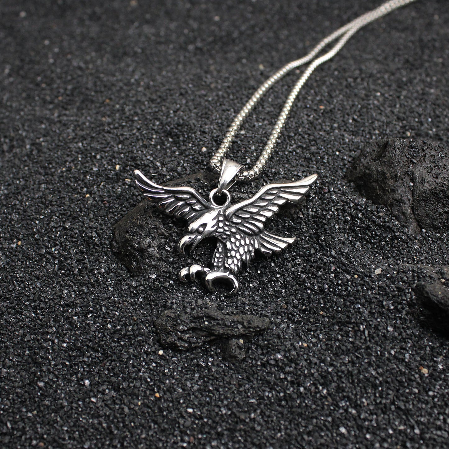 Men's Flying Eagle Stainless Steel Pendant Necklace