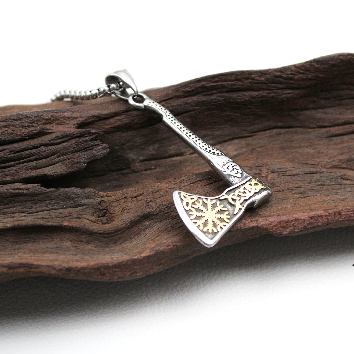 Men's Viking Axe Stainless Steel Pendant Necklace