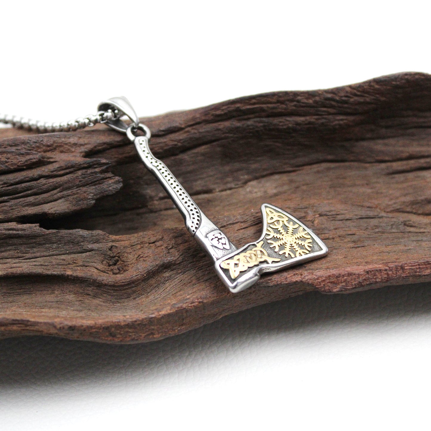 Men's Viking Axe Stainless Steel Pendant Necklace