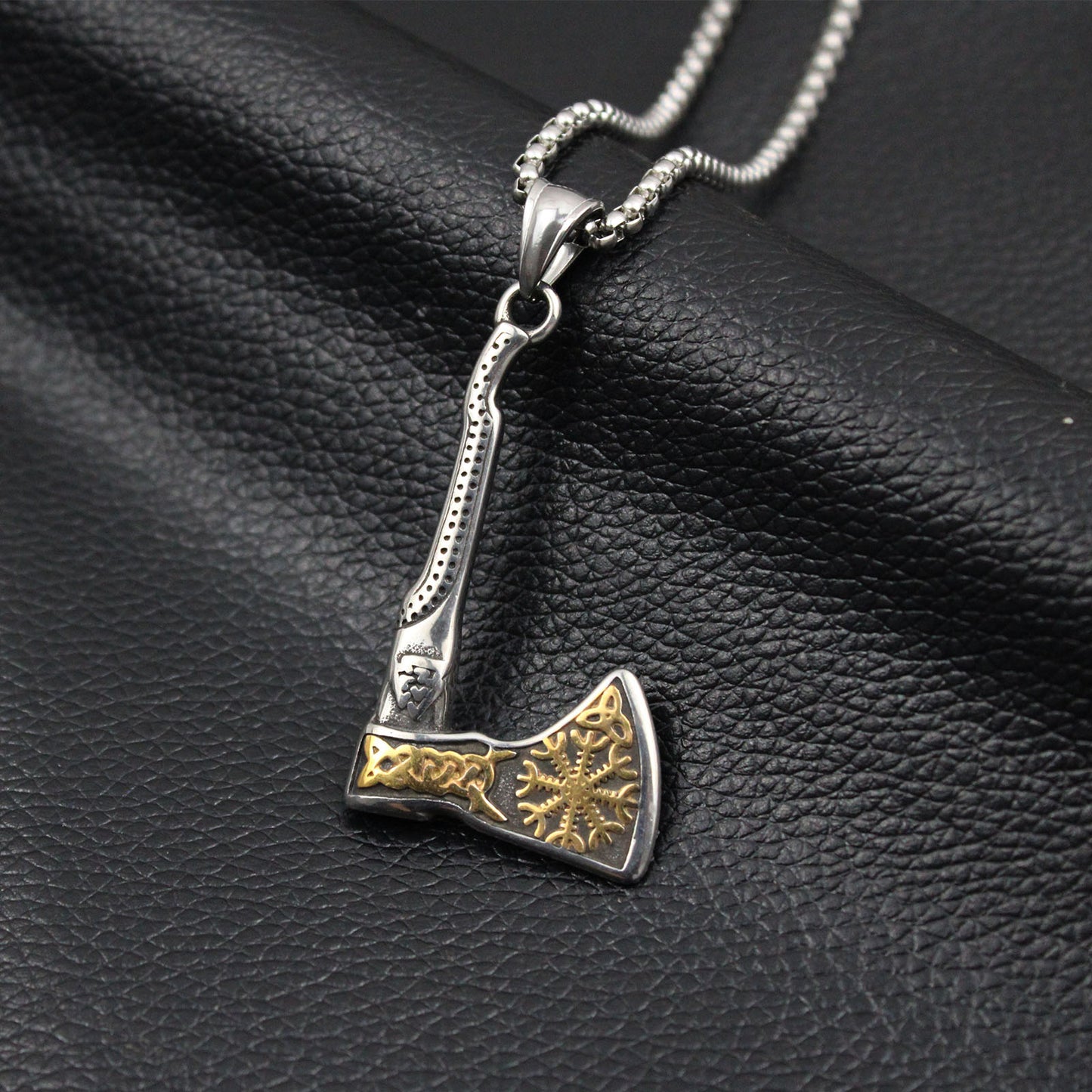 Men's Viking Axe Stainless Steel Pendant Necklace