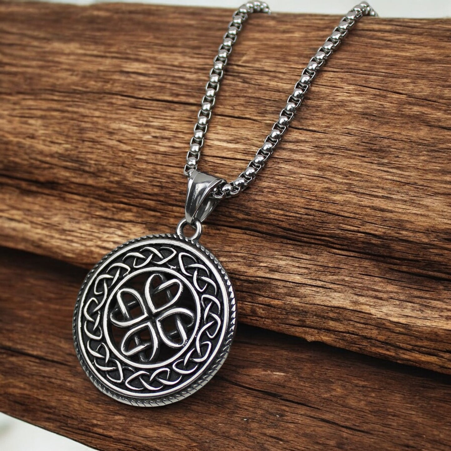 Men's Trinity Celtic Knot Stainless Steel Pendant Necklace