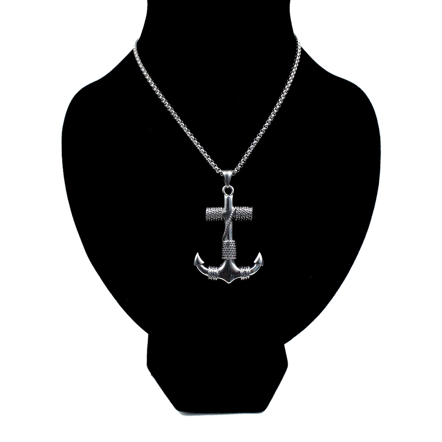 Men's Nordic Pirate Anchor Stainless Steel Pendant Necklace