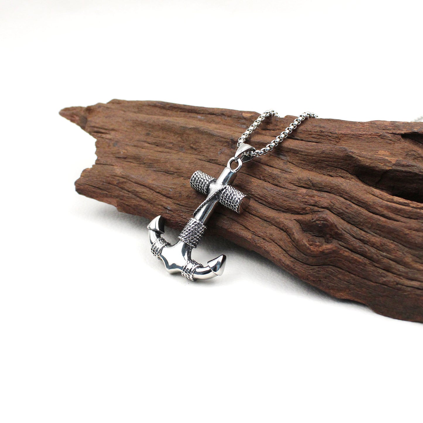 Men's Nordic Pirate Anchor Stainless Steel Pendant Necklace