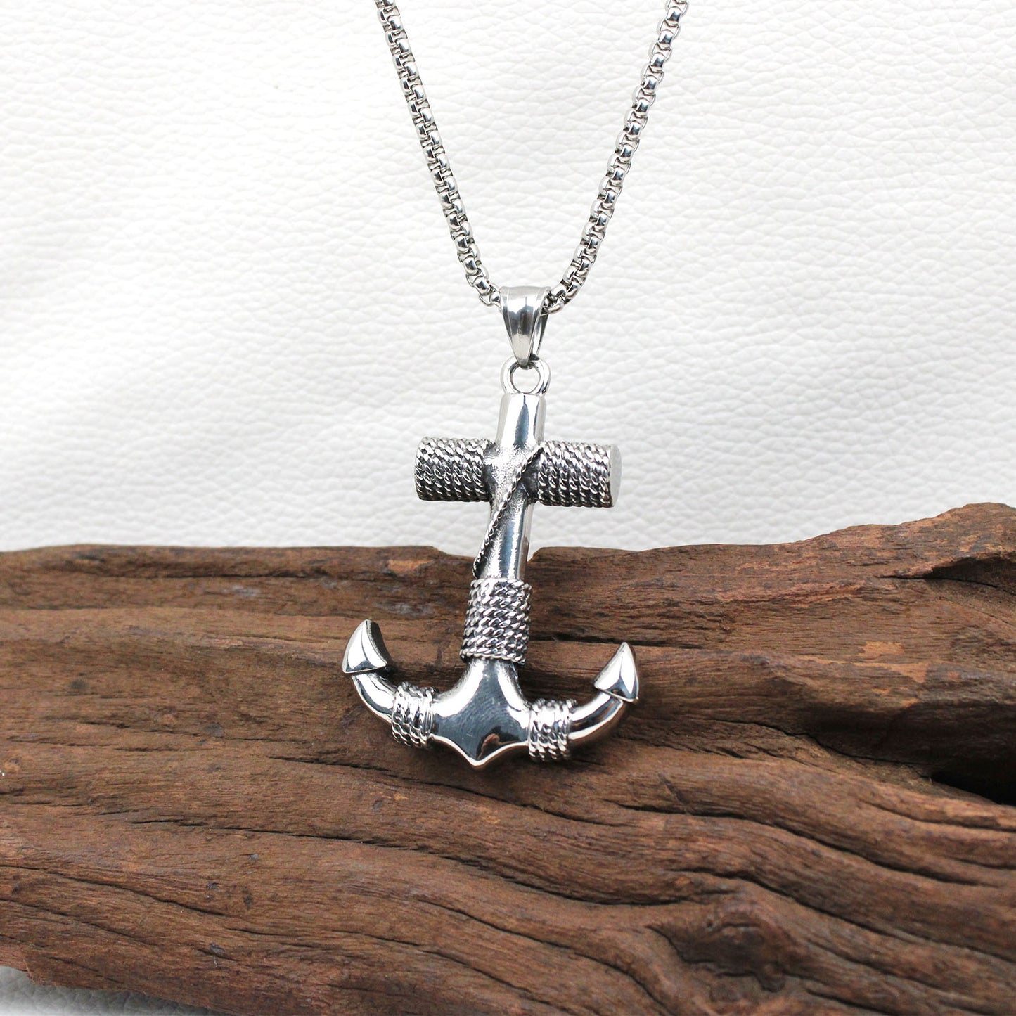 Men's Nordic Pirate Anchor Stainless Steel Pendant Necklace