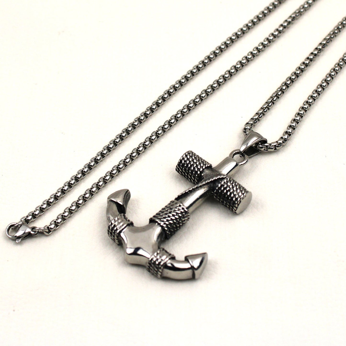 Men's Nordic Pirate Anchor Stainless Steel Pendant Necklace