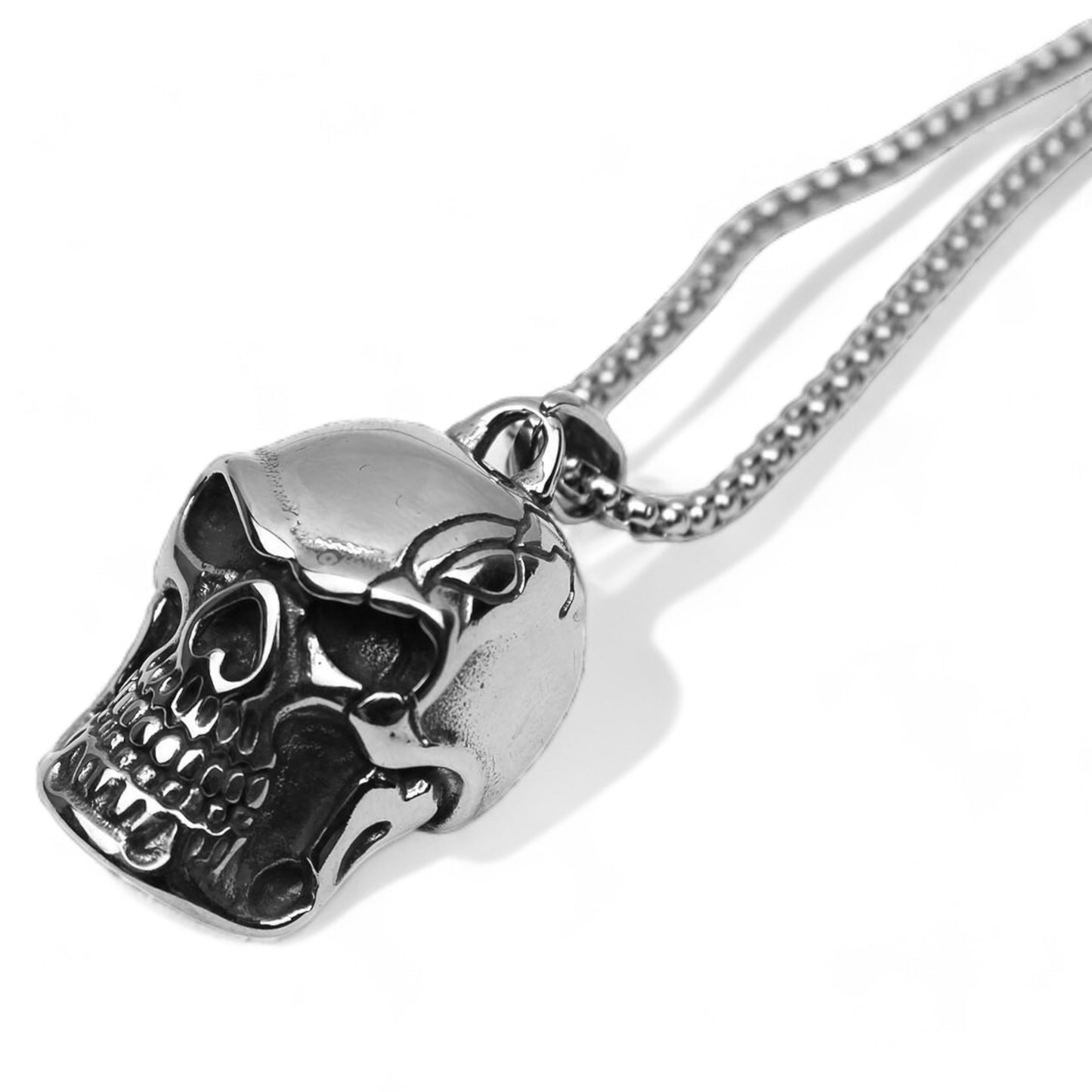 Men's 3D Skull Skeleton Stainless Steel Pendant Necklace