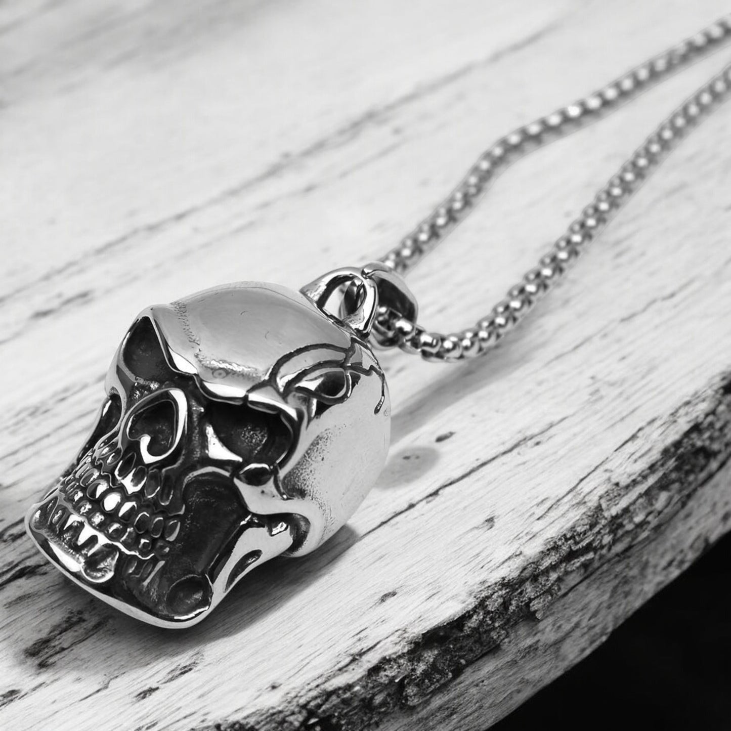 Men's 3D Skull Skeleton Stainless Steel Pendant Necklace