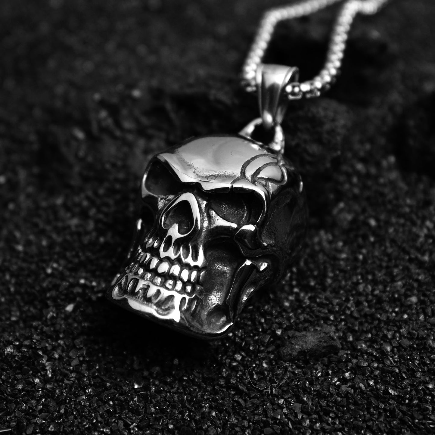 Men's 3D Skull Skeleton Stainless Steel Pendant Necklace